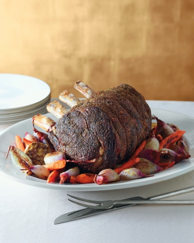 Herb-Crusted Standing Rib Roast – HolidayCooks.com
