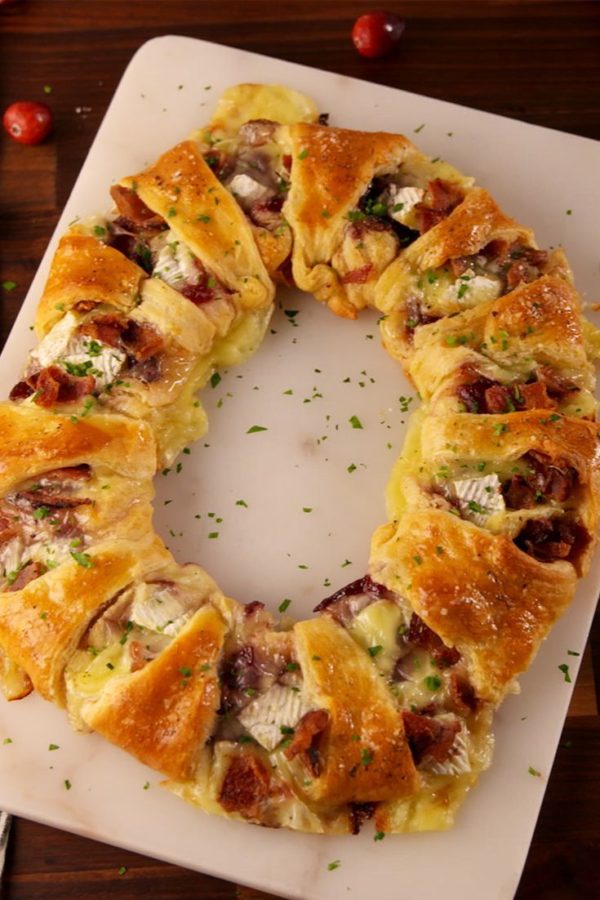 Bacon Brie Crescent Wreath - HolidayCooks.com