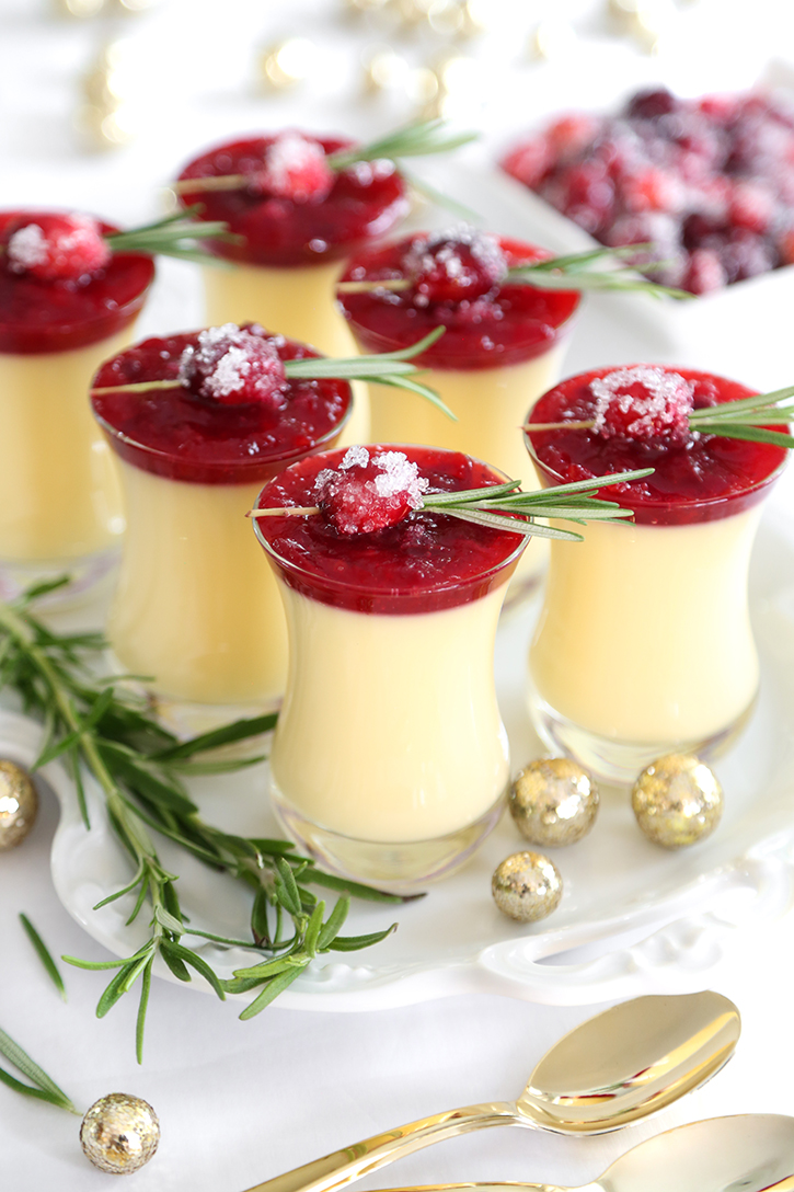 Eggnog Panna Cotta with Spiked Cranberry Sauce – HolidayCooks.com